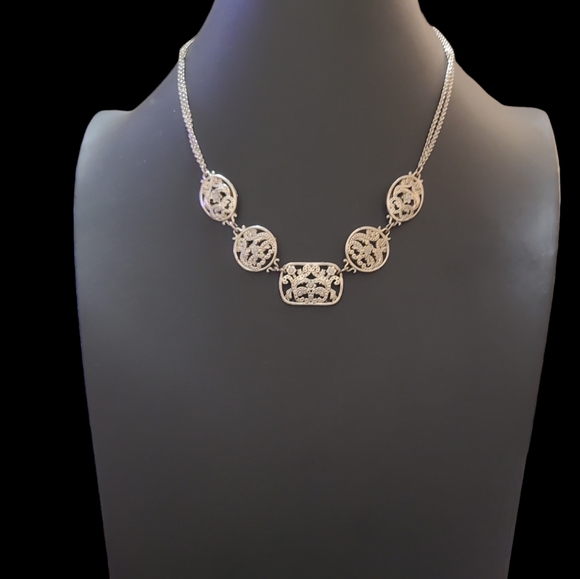 Metal Charm Chain Link Necklace 16" L10 - Picture 1 of 3